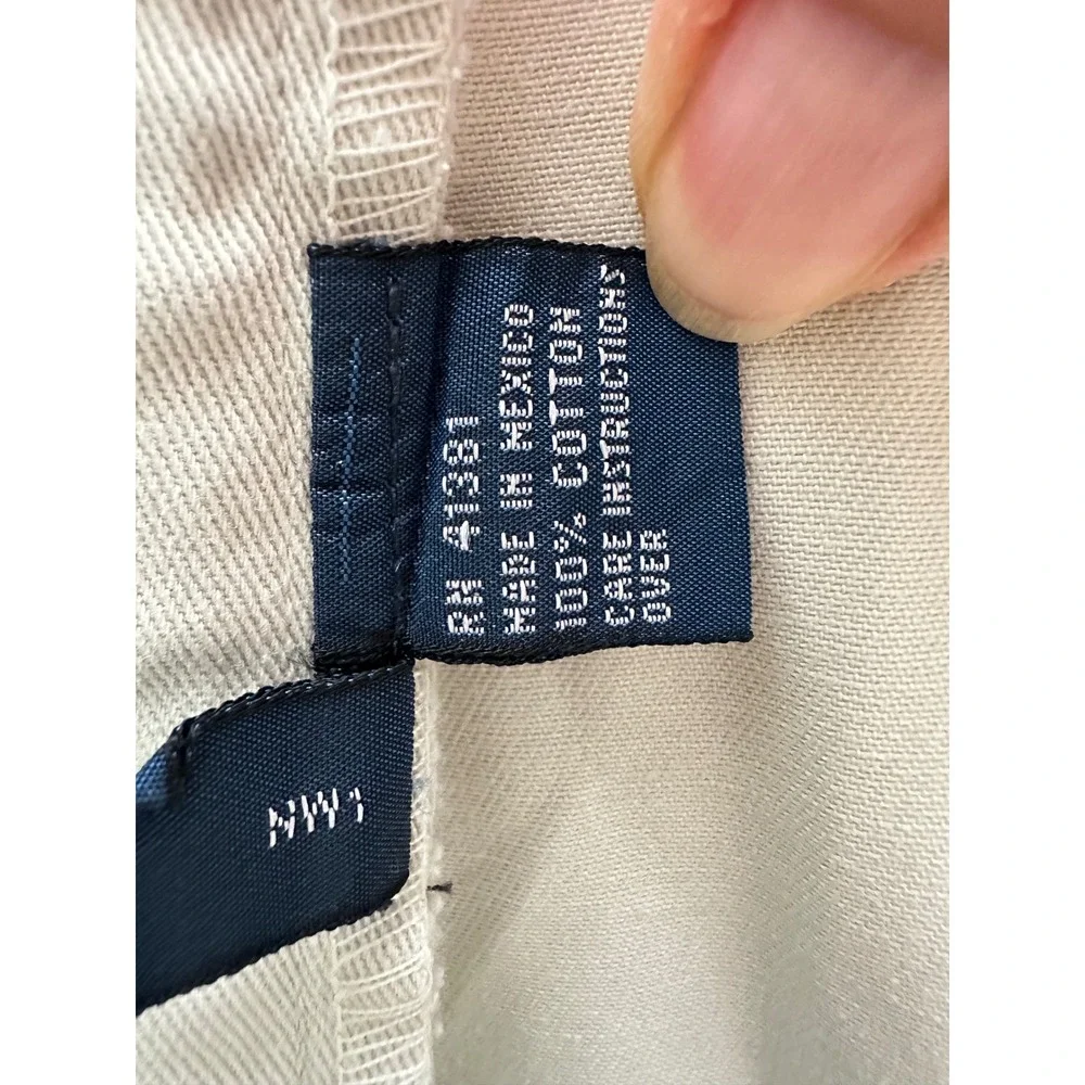 Polo Ralph Lauren Mens Classic Chino Philip Pants Cotton Beige Trousers Waist 38